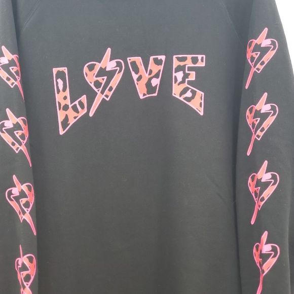 Torrid Tunic Cozy Hoodie Fleece Love Leopard Bolt Size 1X - Picture 4 of 17